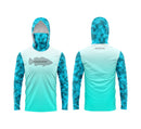 Camisa de Pesca TucunaFish Blue Hunter com Capuz+Bandana e Proteção UV50+