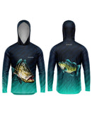 Camisa de Pesca TucunaFish Olhar do Predador com Capuz e Proteção UV50+