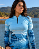 Camisa de Pesca Feminina Paraíso Azul com Proteção UV50+