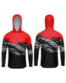 Camisa de Pesca TucunaFish Red Strike com Capuz e Proteção UV50+