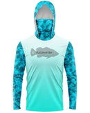 Camisa de Pesca TucunaFish Blue Hunter com Capuz+Bandana e Proteção UV50+
