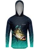 Camisa de Pesca TucunaFish Olhar do Predador com Capuz e Proteção UV50+