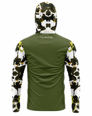 Camisa de Pesca TucunaFish Sniper Verde com Capuz e Proteção UV50+