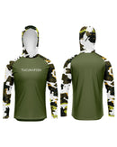 Camisa de Pesca TucunaFish Sniper Verde com Capuz e Proteção UV50+