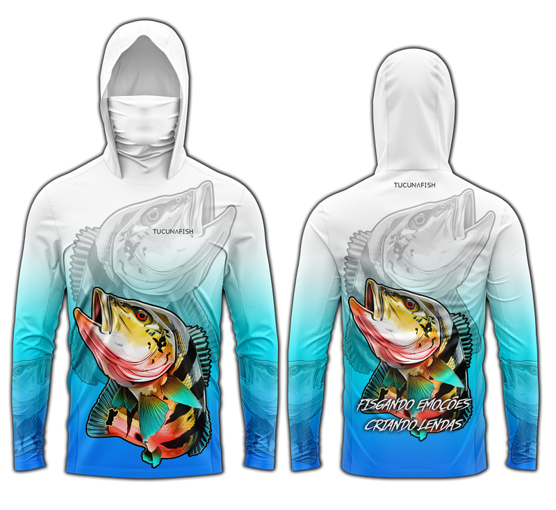 Camisa de Pesca TucunaFish Lenda Viva com Capuz+Bandana e Proteção UV50+
