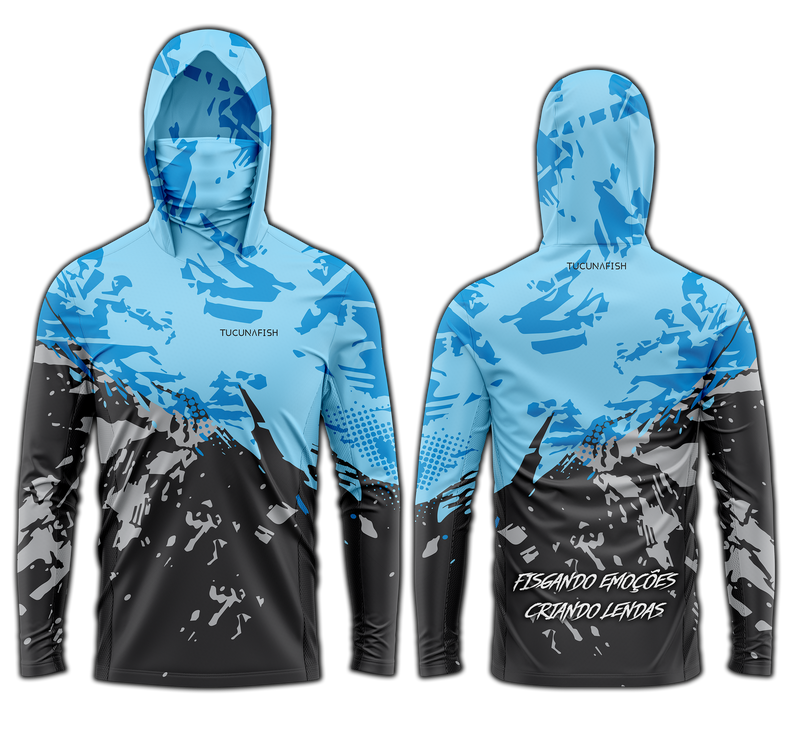 Camisa de Pesca TucunaFish Zona Gelada com Capuz+Bandana e Proteção UV50+