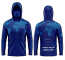 Camisa de Pesca TucunaFish Mundo Azul com Capuz+Bandana e Proteção UV50+