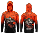 Camisa de Pesca TucunaFish Escama de Fogo com Capuz+Bandana e Proteção UV50+