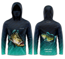 Camisa de Pesca TucunaFish Olhar do Predador com Capuz+Bandana e Proteção UV50+