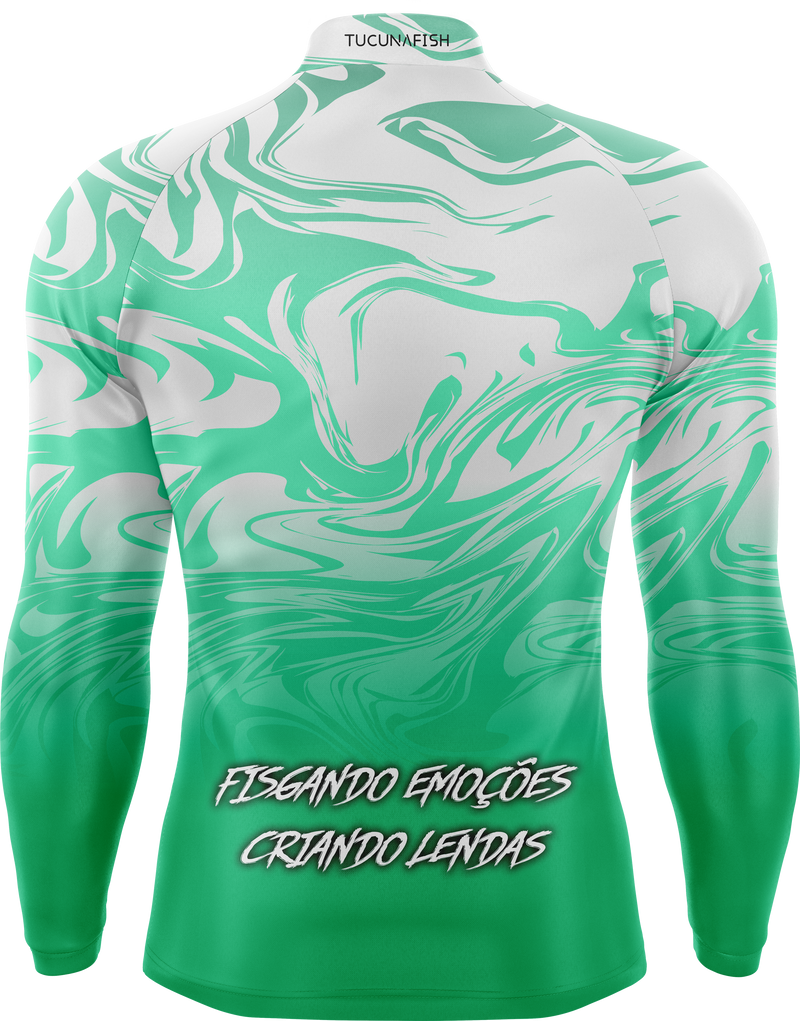 Camisa de Pesca Onda Verde com Proteção UV50+
