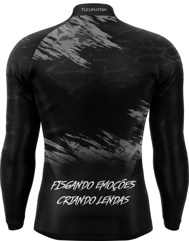 Camisa de Pesca Camuflagem Noturna com Proteção UV50+