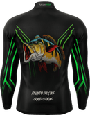 Camisa de Pesca Verde Predador com Proteção UV50+
