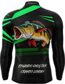 Camisa de Pesca TucunaFish Explosão Verde com Proteção UV50+