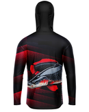 Camisa de Pesca TucunaFish Gigante da Amazônia com Capuz e Proteção UV50+