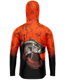 Camisa de Pesca TucunaFish Escama de Fogo com Capuz e Proteção UV50+