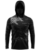 Camisa de Pesca TucunaFish Camuflagem Noturna com Capuz+Bandana e Proteção UV50+
