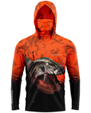 Camisa de Pesca TucunaFish Escama de Fogo com Capuz+Bandana e Proteção UV50+