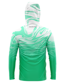 Camisa de Pesca TucunaFish Onda Verde com Capuz+Bandana e Proteção UV50+