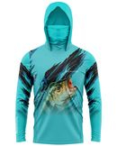 Camisa de Pesca TucunaFish Rastro de Caça com Capuz+Bandana e Proteção UV50+
