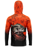 Camisa de Pesca TucunaFish Escama de Fogo com Capuz+Bandana e Proteção UV50+