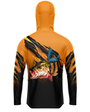 Camisa de Pesca TucunaFish Garra do Predador com Capuz e Proteção UV50+