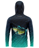 Camisa de Pesca TucunaFish Olhar do Predador com Capuz+Bandana e Proteção UV50+