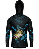 Camisa de Pesca TucunaFish Predador Azul com Capuz e Proteção UV50+