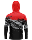 Camisa de Pesca TucunaFish Red Strike com Capuz+Bandana e Proteção UV50+