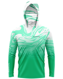 Camisa de Pesca TucunaFish Onda Verde com Capuz+Bandana e Proteção UV50+