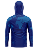 Camisa de Pesca TucunaFish Mundo Azul com Capuz+Bandana e Proteção UV50+