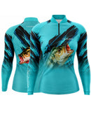 Camisa de Pesca Feminina Rastro de caça com Proteção UV50+