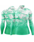 Camisa de Pesca Feminina Onda Verde com Proteção UV50+