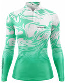 Camisa de Pesca Feminina Onda Verde com Proteção UV50+