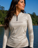 Camisa de Pesca Feminina Marfim com Proteção UV50+