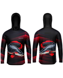 Camisa de Pesca TucunaFish Gigante da Amazônia com Capuz e Proteção UV50+