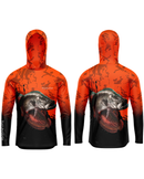 Camisa de Pesca TucunaFish Escama de Fogo com Capuz e Proteção UV50+