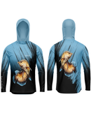 Camisa de Pesca TucunaFish Lâmina Azul com Capuz e Proteção UV50+