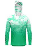 Camisa de Pesca TucunaFish Onda Verde com Capuz e Proteção UV50+