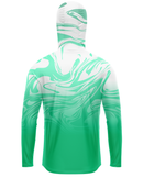 Camisa de Pesca TucunaFish Onda Verde com Capuz e Proteção UV50+