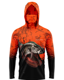 Camisa de Pesca TucunaFish Escama de Fogo com Capuz+Bandana e Proteção UV50+