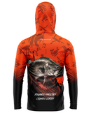 Camisa de Pesca TucunaFish Escama de Fogo com Capuz+Bandana e Proteção UV50+