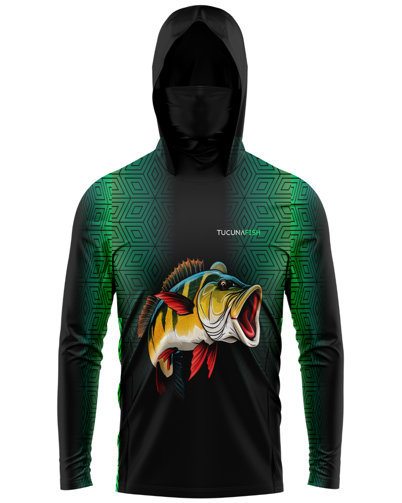 Camisa de Pesca TucunaFish Vortex com Capuz+Bandana e Proteção UV50+
