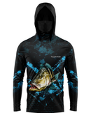 Camisa de Pesca TucunaFish Predador Azul com Capuz+Bandana e Proteção UV50+