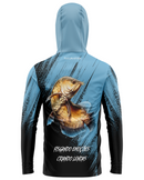 Camisa de Pesca TucunaFish Lâmina Azul com Capuz+Bandana e Proteção UV50+