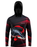 Camisa de Pesca TucunaFish Gigante da Amazônia com Capuz+Bandana e Proteção UV50+