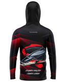 Camisa de Pesca TucunaFish Gigante da Amazônia com Capuz+Bandana e Proteção UV50+