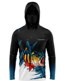 Camisa de Pesca TucunaFish Ataque Tucuna com Capuz+Bandana e Proteção UV50+
