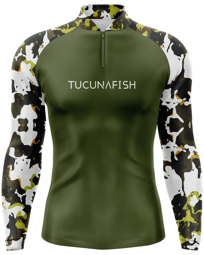 Camisa de Pesca Sniper Verde com Proteção UV50+