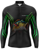 Camisa de Pesca Verde Predador com Proteção UV50+