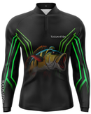 Camisa de Pesca Verde Predador com Proteção UV50+